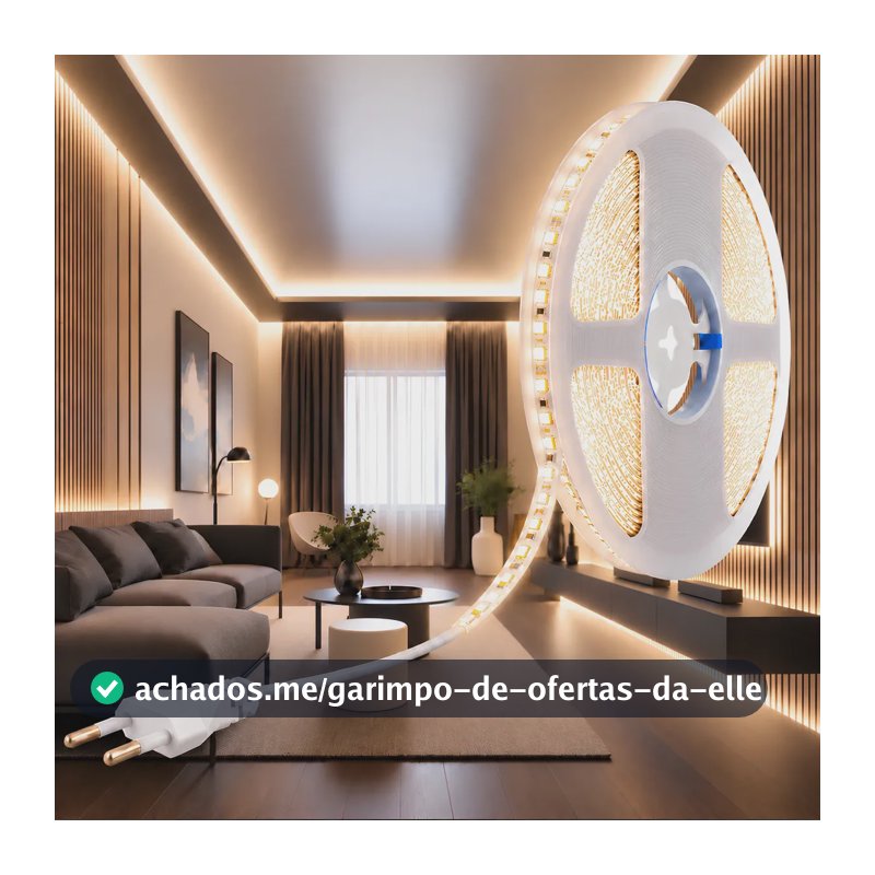 10m Fita Led 2835 Branco-neutro 4000k 120led/m Direto Tomada