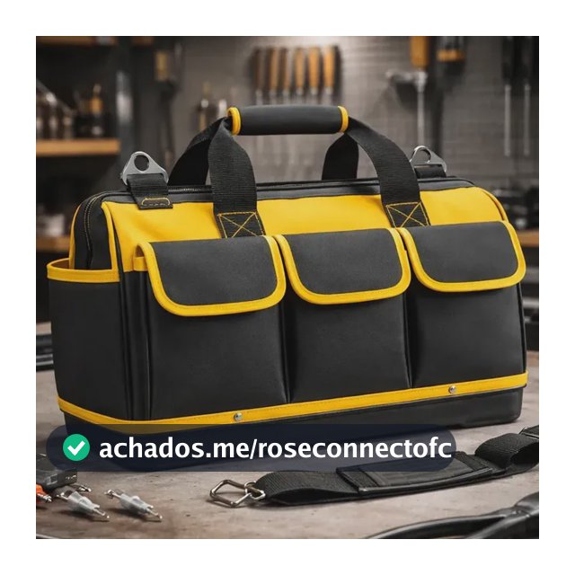 Bolsa Maleta De Ferramentas Grande 18 Polegadas Reforçada 16 Bolsos Para Eletricista E Profissionais - Fundo Firme Em Borracha Travunker