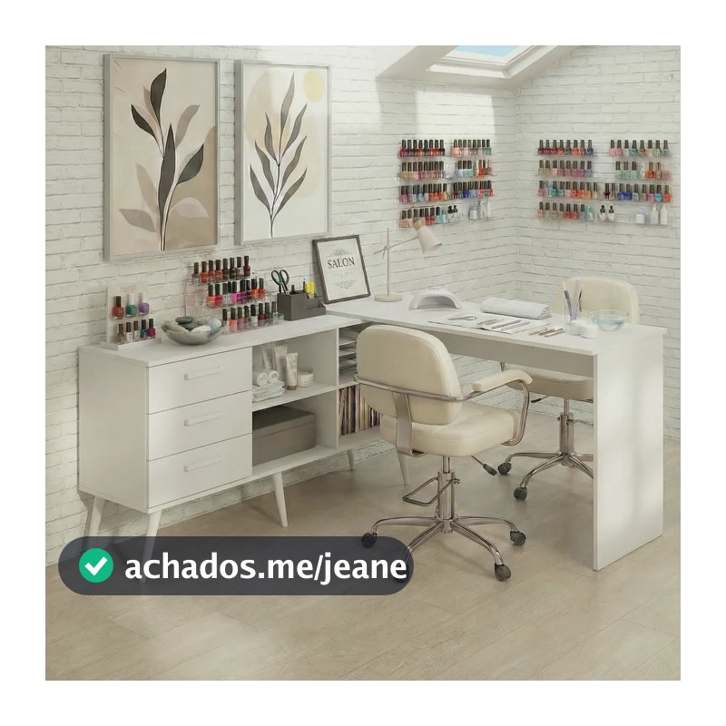 Mesa Manicure Profissional De Canto Jady Multimóveis Mp6042 Branco