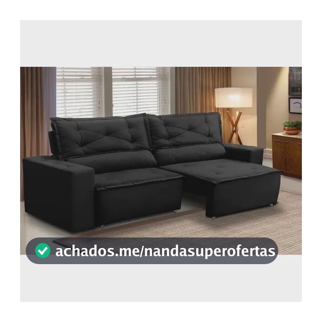 Sofá Retrátil Reclinável 2 Lugares Molas 1,50m Livia Suede