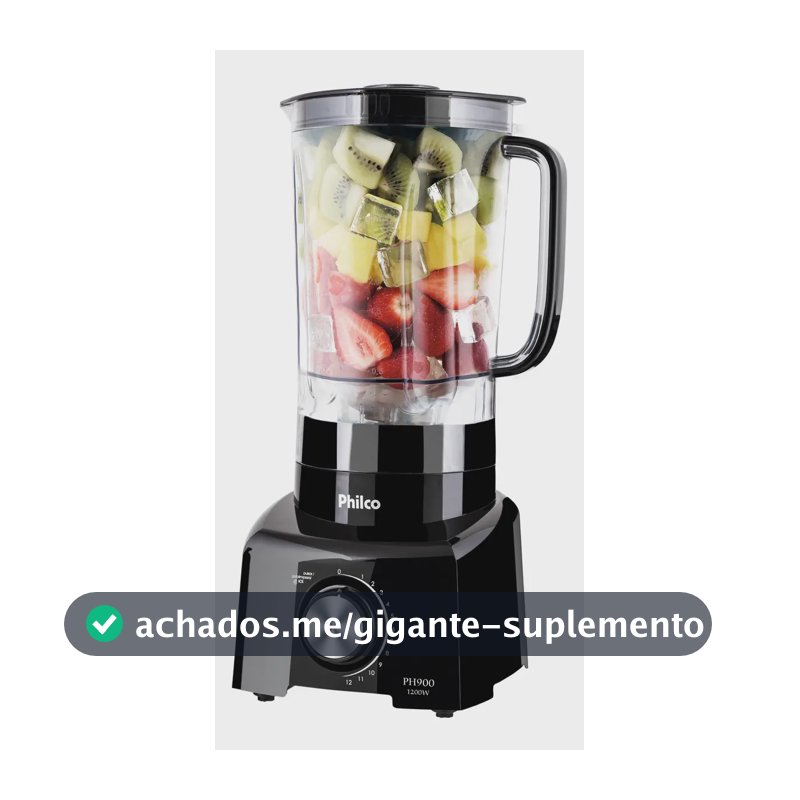 Liquidificador Philco 1200W 3L 12 Velocidades Preto PH900
