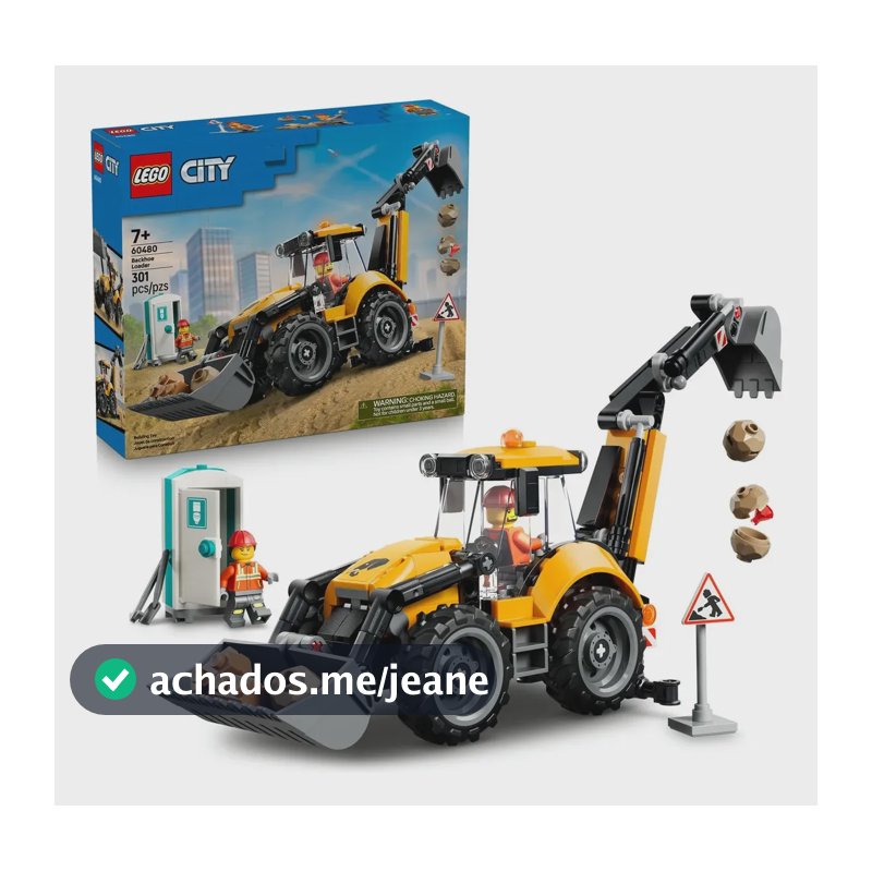 Retroescavadeira LEGO City 60480 amarela