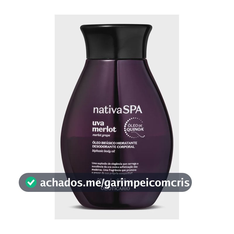 O Boticário Nativa Spa Óleo Corporal Uva Merlot 200ml