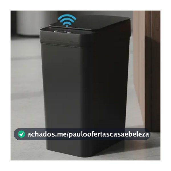 Lixeira Sensor Automática Inteligente 13 L Presença Moderna Preta
