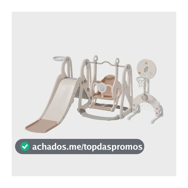 Playground Infantil 5x1 Mini Parque Balanço Escorregador Basquete Gol Futebol Explore Maxi Toys