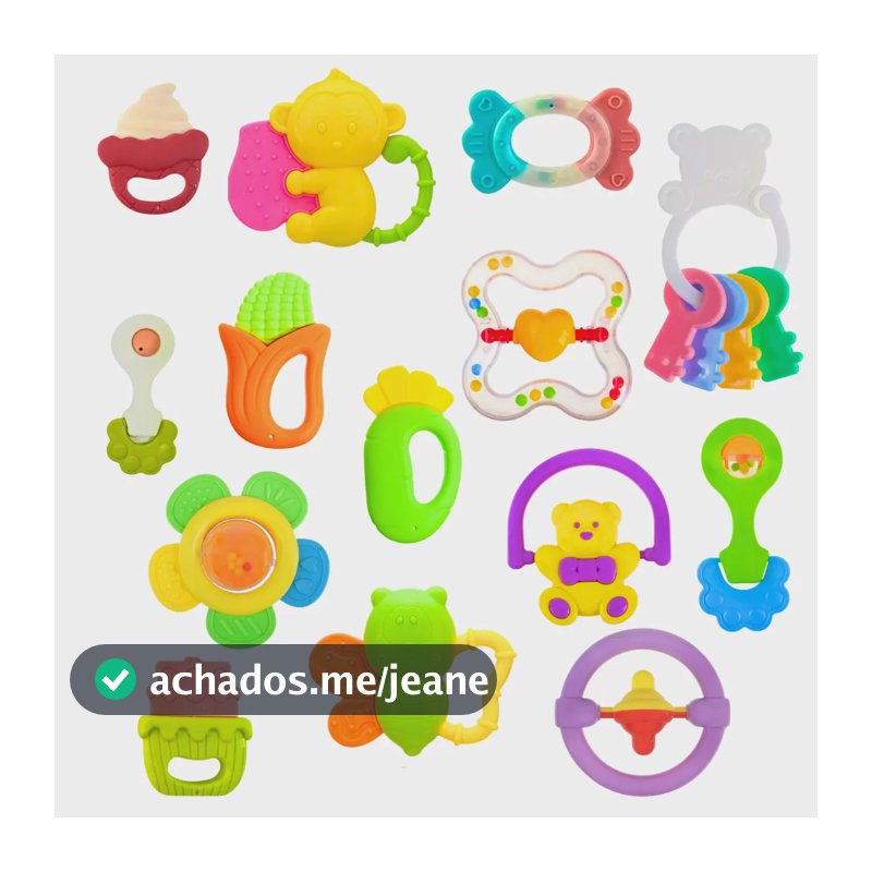 Kit Chocalho Mordedor Bebê Brinquedo Sensorial Musical 06pcs Sortidas Variados