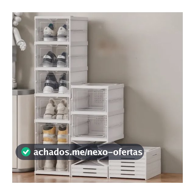 Sapateira Vertical Empilhável 6 Pares Organizador De Calçados Modular Branco Caixa de Tênis Fácil Montagem