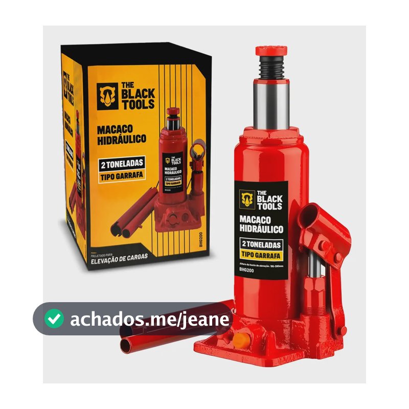 Macaco Hidráulico Vermelho Garrafa 2 Toneladas Para Carro