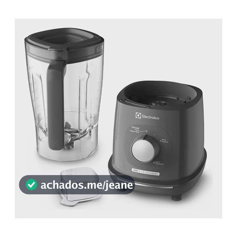 Liquidificador 1000W 2,7L Electrolux com TriForce, 5 Velocidades, Lâminas TruFlow, Função Pulsar 3 em 1 Cinza EBL1000