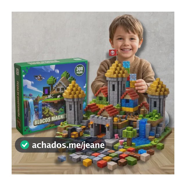 Kit 300 Blocos Magnéticos Brinquedo Infantil Montar Construção Educativo Imã Empilhamento Cuphead