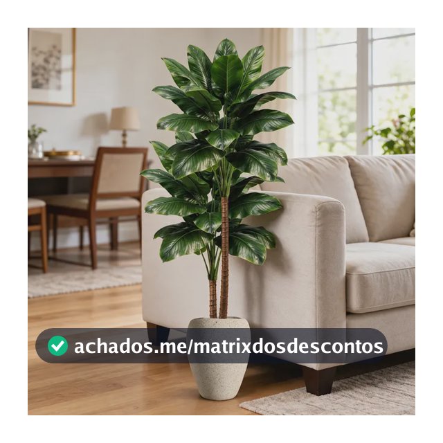 2 Planta Grande Bananeira Artificial 36 Folhagens Decoração Verde-escuro
