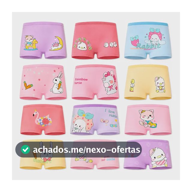 Kit 10 Calcinhas Boxer Algodão Infantil Menina Shortinho