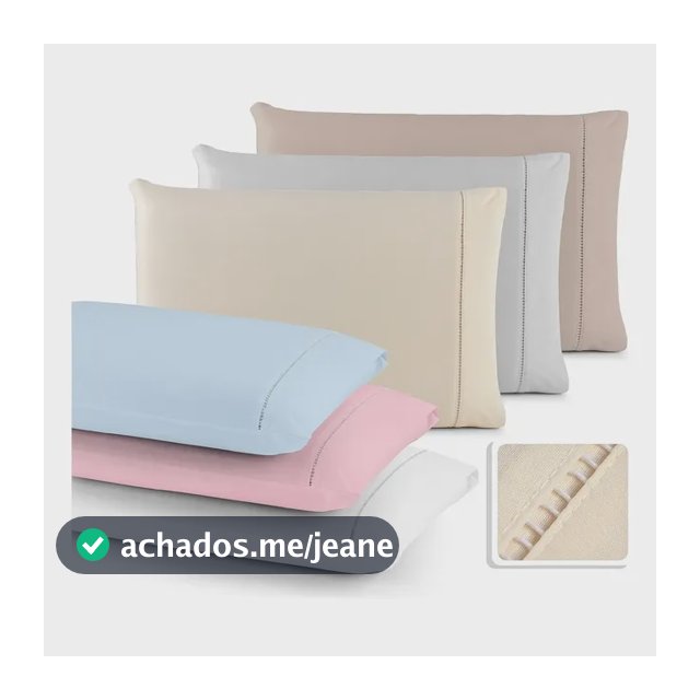 Kit 10 Fronhas 100% Algodão Ponto Palito Percal 180 Fios