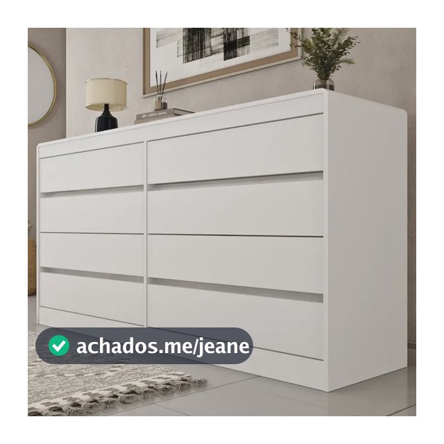 Cômoda 8 Gavetas Orgânica 100% Mdf 158cm Luna Espresso Neve