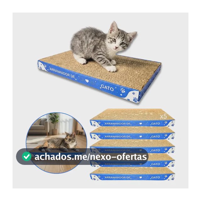 Kit 5x Arranhador Para Gato Papelão Protetor Sofá Antistress Bege
