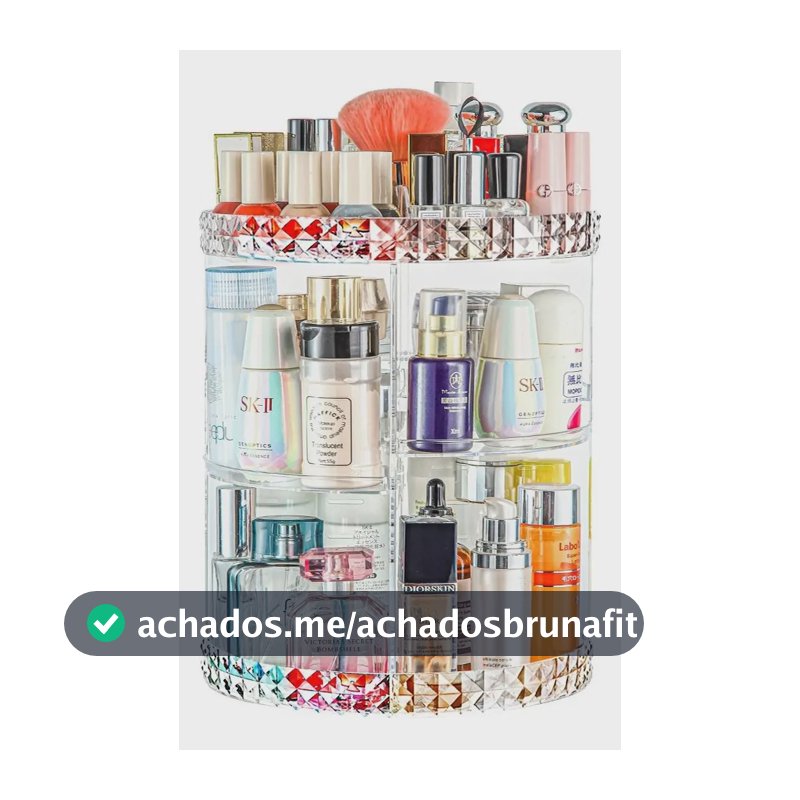 Organizador Maquiagem Acrílico Giratório Suporte Cosmético Cor Transparente