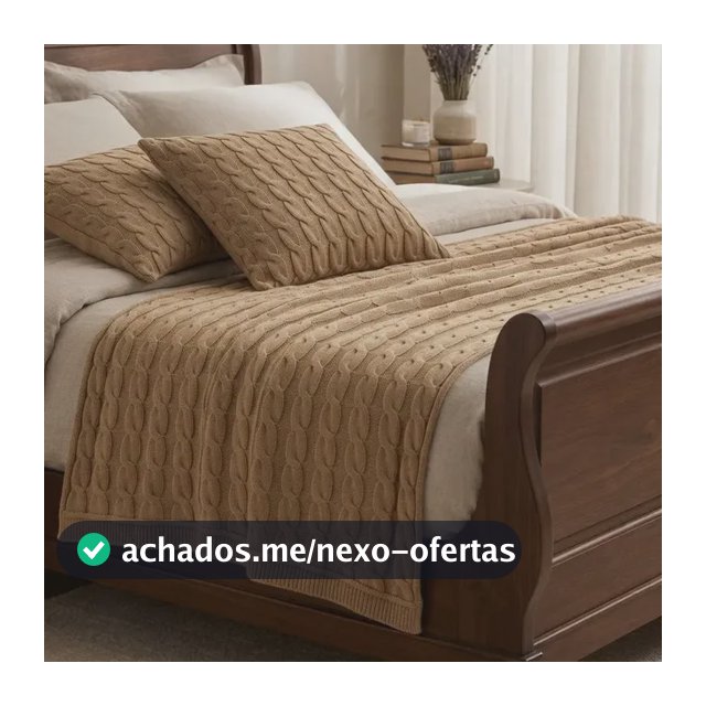 Peseira De Cama Tricô Trança Kit 3 Peças 154x54 Cm