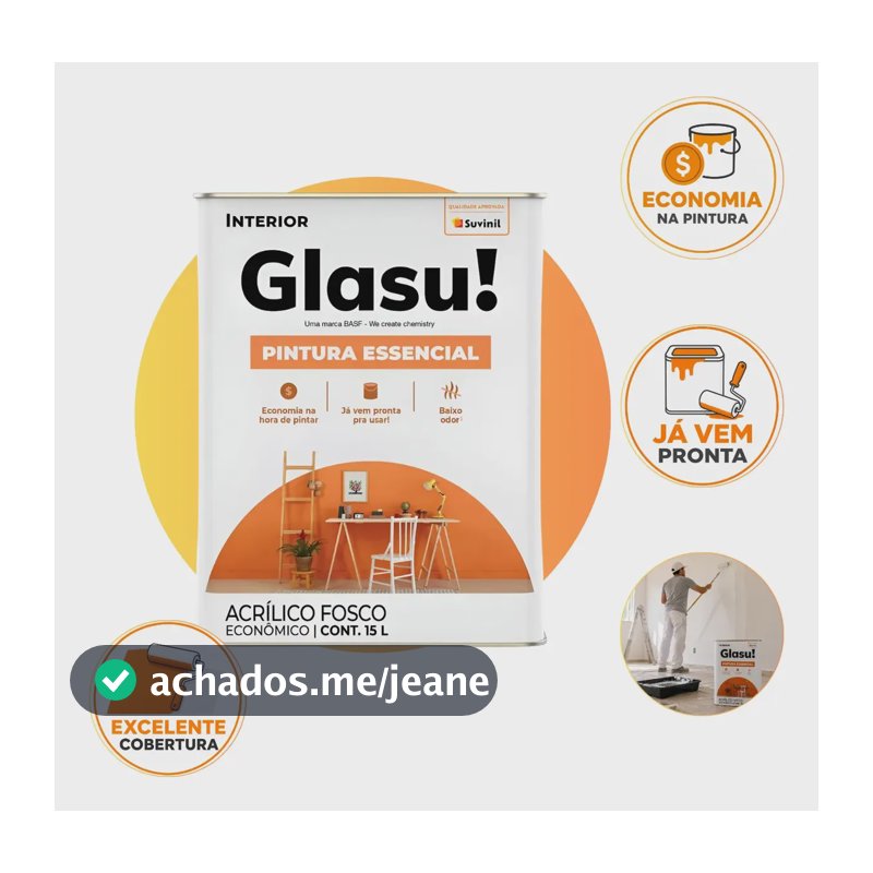 Tinta Para Parede Fosca Econômica Glasu / Suvinil Branco Fosco