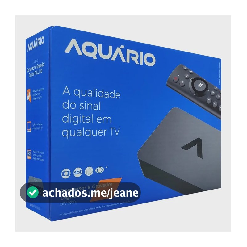 Conversor Gravador Digital Full Hd Dtv- 9000 Hdmi Tv Aquário