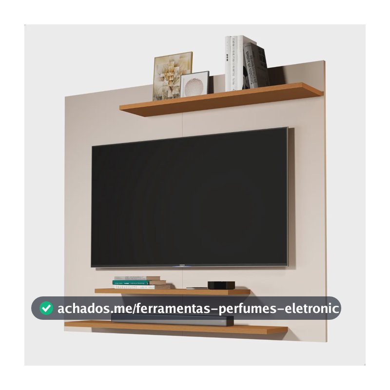 Painel Para Tv Até 40 Polegadas Estante Rack Sala Off White Off White/nature