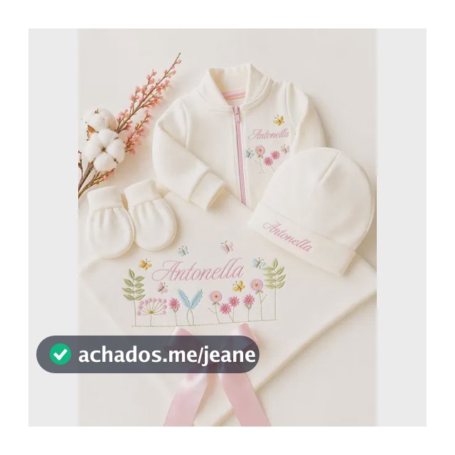 Saída Maternidade Menina Personalizado Nome Bordado Jardim Rosa Rn