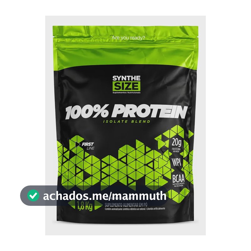 Whey 100% Proteína Isolada Blend Refil 1,8 Kg Synthesize Sabor Morango