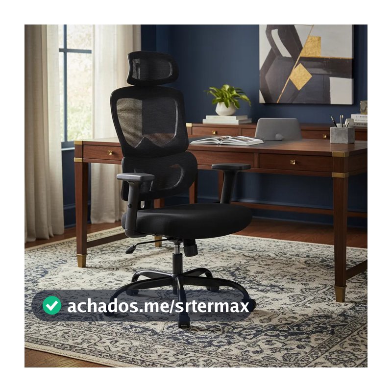 Cadeira Escritório Ergonômica Reclinável 360° Preta 100kg