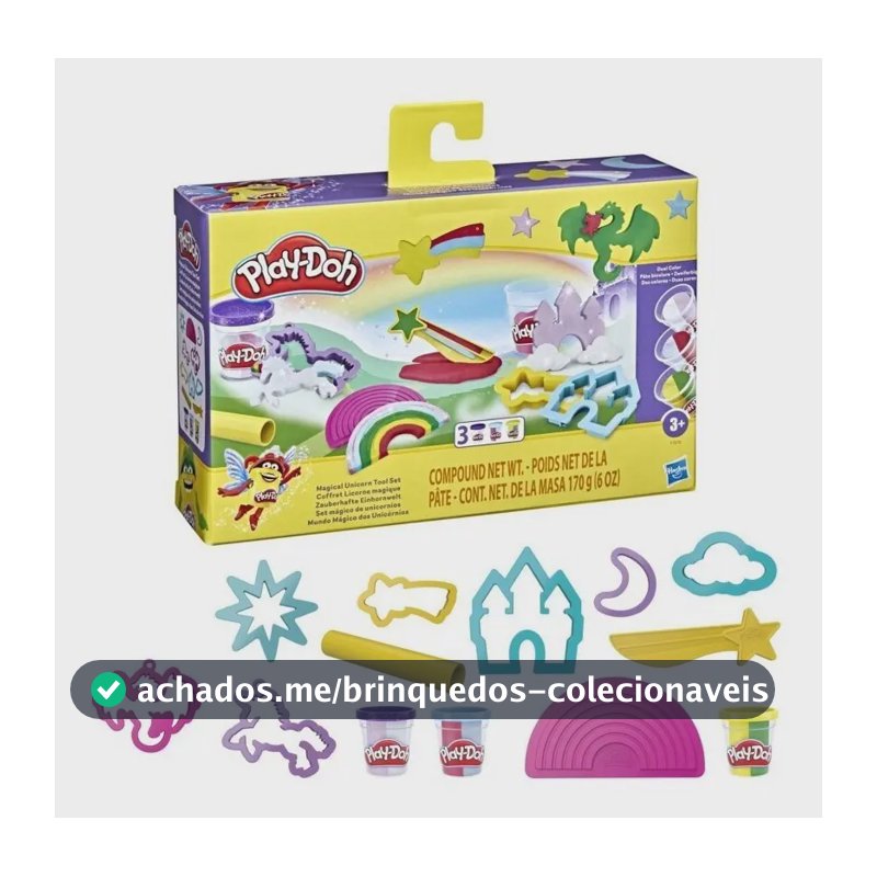 Play Doh Unicornio Magico Colorido Massinha Educativa Hasbro Cor 6 Cores