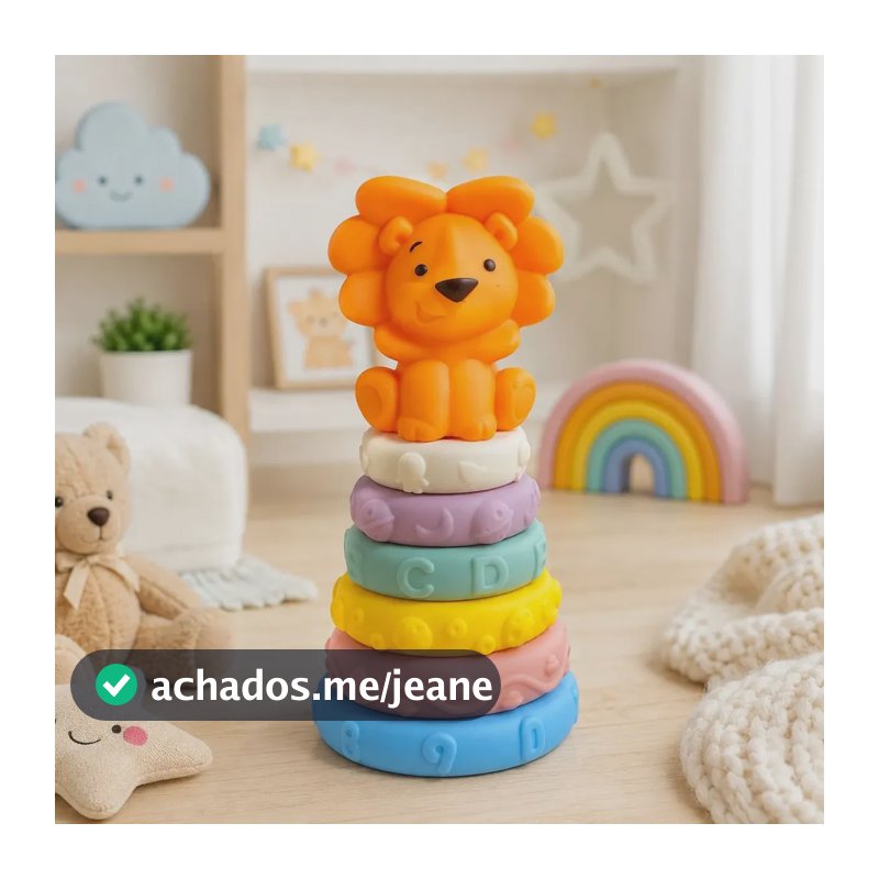 Coalinha Mordedor Empilhar Interativo Sensorial Buba Torre Leãozinho