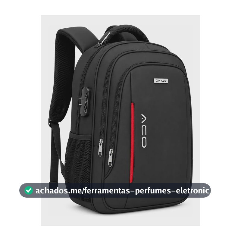 Mochila Notebook 17 Polegadas Antifurto Impermeável 35L Cabo Aço Trava Senha USB Fone Escolar Faculdade Executiva Trabalho Viagem Unissex ECOMMIND