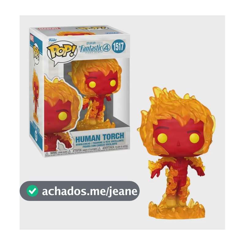 Funko Pop! Marvel Studios Tocha Humana Quarteto Fantástico Colecionável