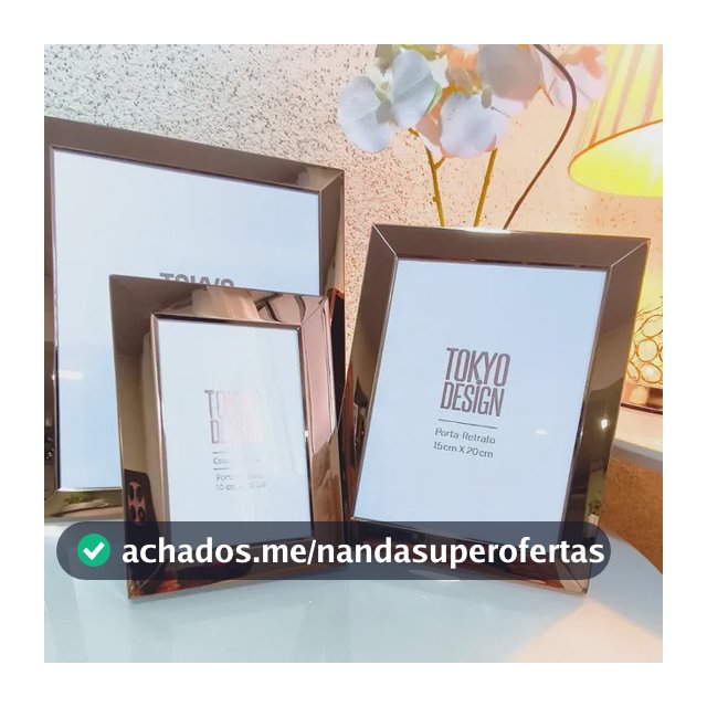 Kit Porta Retratos Aço Inox Com Vidro Rose Dourado Prata 3un