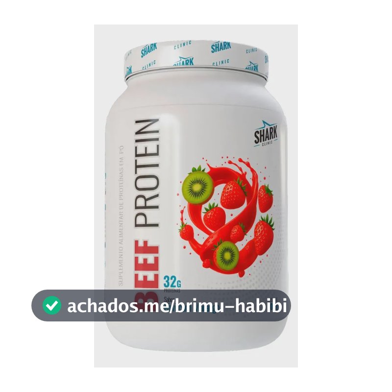 Proteína Shark Pro Beef Isolado Hidrolisado Morango Kiwi em pó x 900g