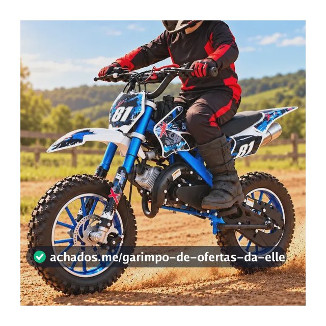 Mini Moto Cross 49cc Infantil MBX Cor Azul