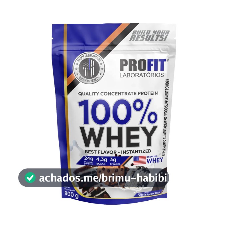 Whey protein Profit 100% Quality Concentrate em pó sabor Cookies and cream x 900g