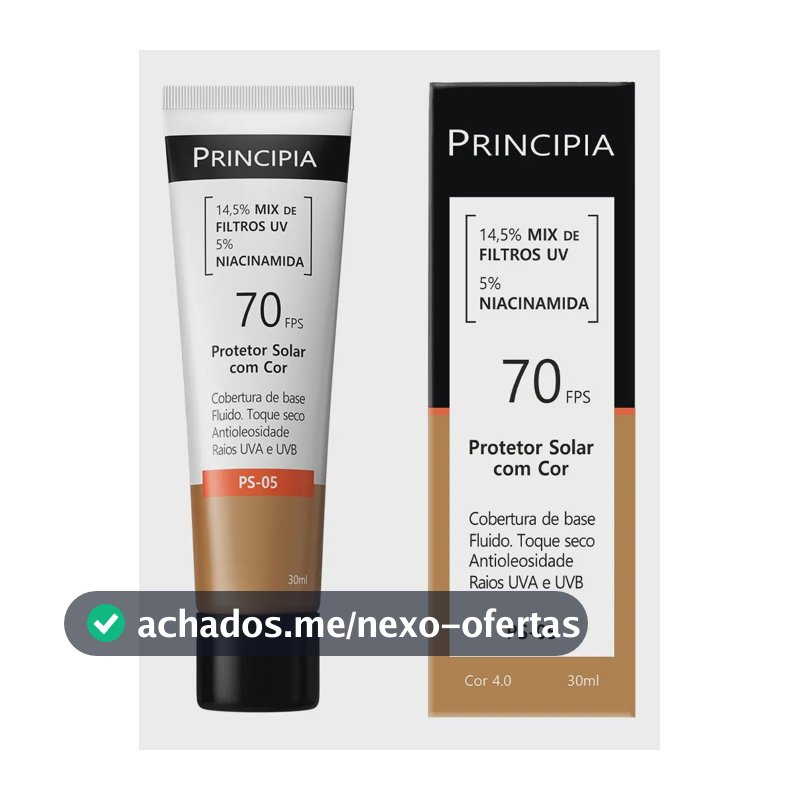 PRINCIPIA, Protetor Solar Facial FPS70 PS-05 Cor 4.0 c/ 30ml