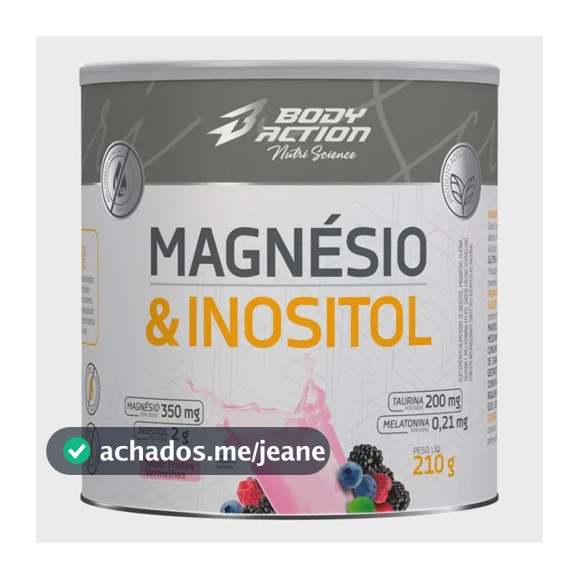 Suplemento Magnésio E Inositol 210g Bodyaction
