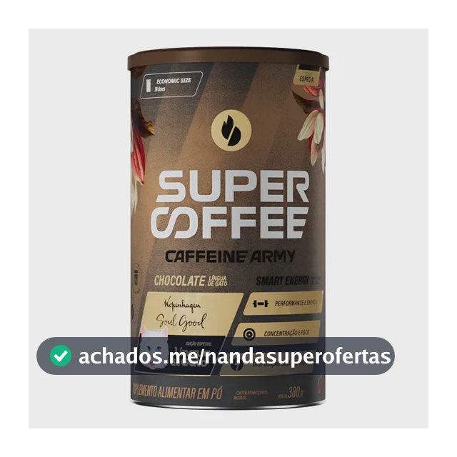 Super Coffee 3.0 380g Caffeine Army Coq10 Cafeína Taurina Super Coffee Lingua De Gato 380g
