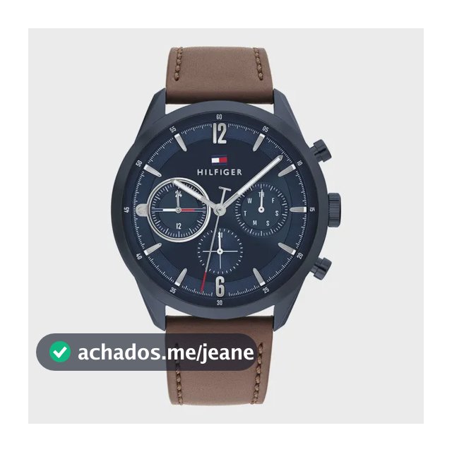 Relógio Tommy Hilfiger Masculino Couro Marrom 1710675 Marrom Azul