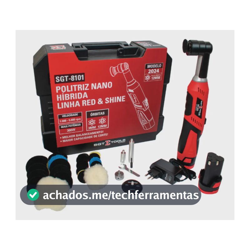Politriz Nano Hibrida SGT-8101 300W Red & Shine SGT TOOLS