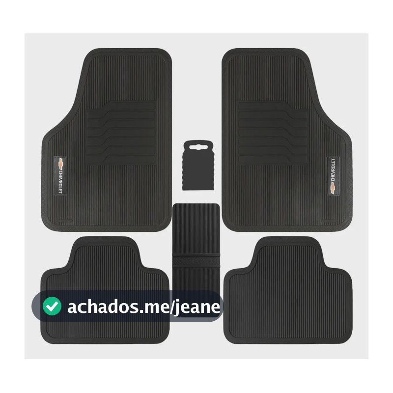 Jg Tapete Chevrolet Emborrachado 5 Pçs Bordado Personalizado 5 Peças Agile 2010 A 2016