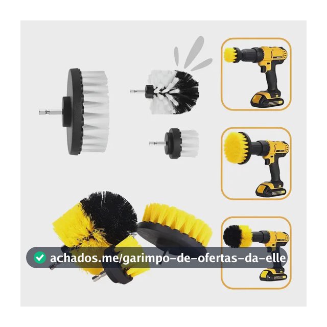 Escovas P/ Limpeza Pesada Automotiva Parafusadeira Furadeira Kit 3 Escovas Para Limpeza Cerdas Branca ( Soft Macio )