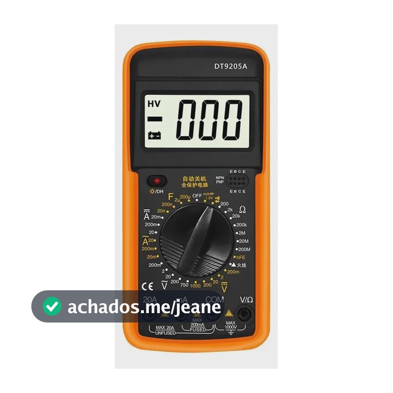 Multímetro Digital Profissional Tester Elétrico Com Retroiluminação, Proteção Contra Sobrecarga, Mede Tensão 127v/220v Ca/cc Corrente Resistência Capacitância Temperatura Para Eletricista, Automóvel,