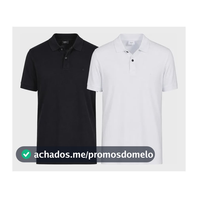 Kit Aramis 2 Polos Pima Preto E Branco Branco-preto M