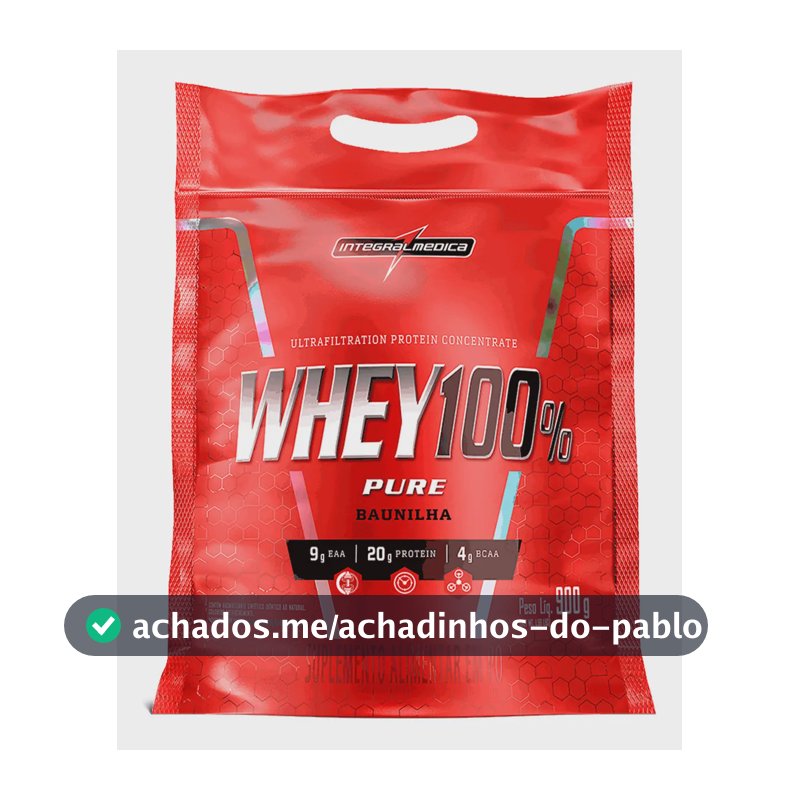 Proteína Integralmédica Whey 100% Pure em pó sabor Baunilha x 900g