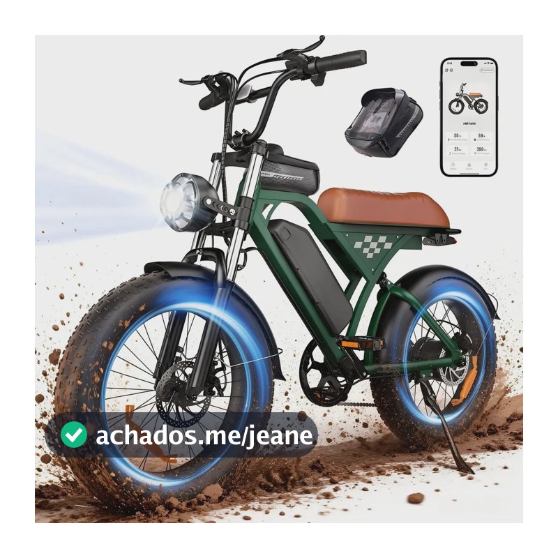 Bicicleta Elétrica xroymexroy EB5 MAX Aro 20 com Motor de 1000 W e Autonomia de 88 km