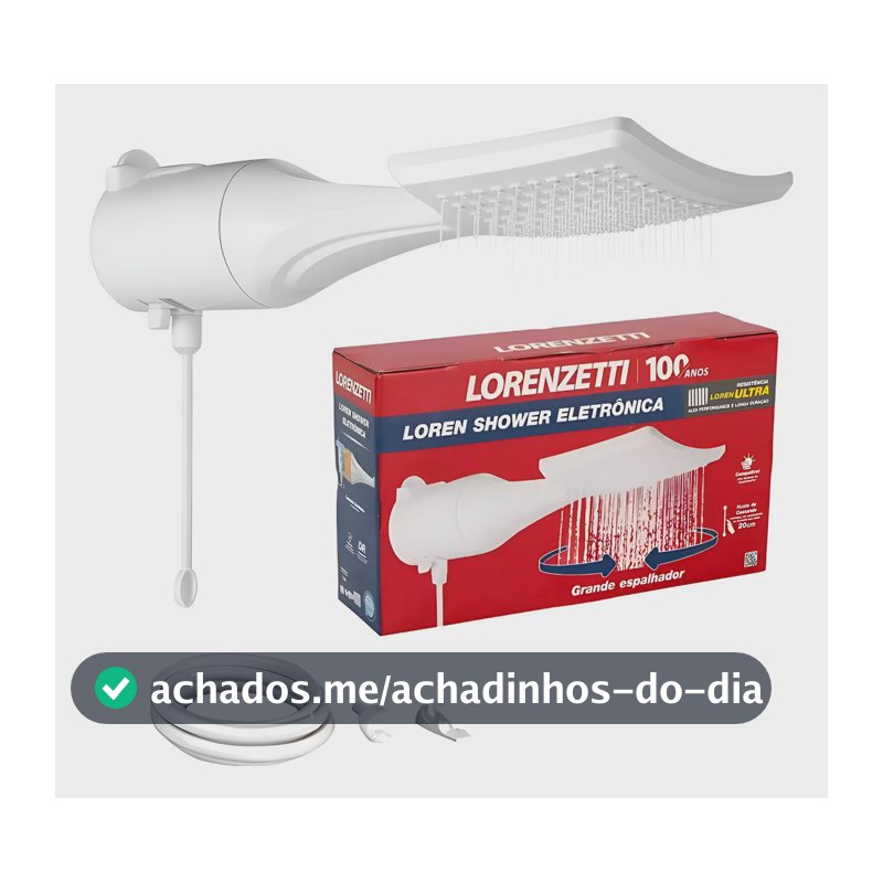 Chuveiro Loren Shower Eletronico Ducha Lorenzetti Cor Branco Potência 5500 W Voltagem 127