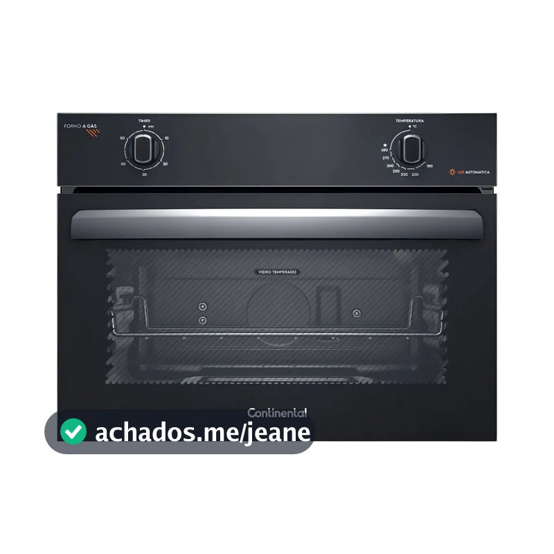 Forno de Embutir a Gás Continental 50L TOPLimpaFácil OC4GM Cor Preto