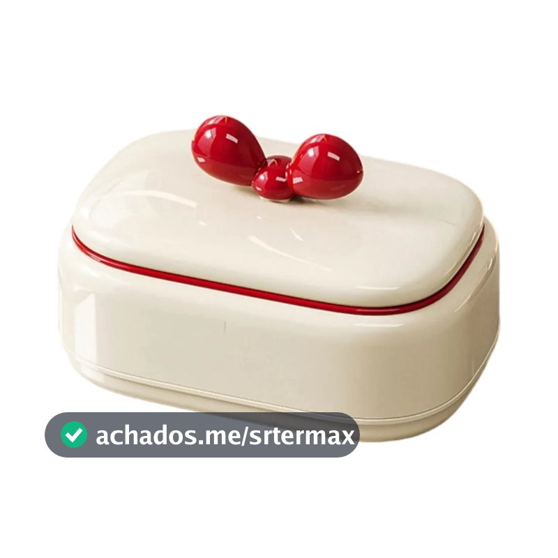 V  E Bowknot Soap Dishes With Lid Dustproofs Selfs Drai 3010
