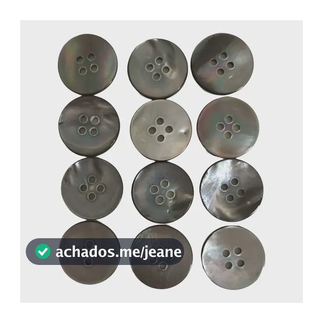 Botão Madreperola Colorido 2cm Tamanho 32 Com 12 Unidades